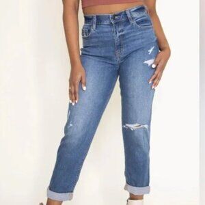 Eunina Rocky Super High Rise Boyfriend distressed jeans sz 31